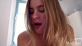 Submissive blonde feels intense monster cock pleasure