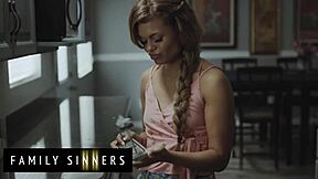 Family sinners - petite 18+ babe dominated by father in law for pussy play and facial finish 😈