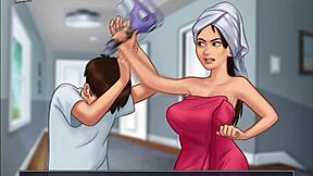 summertime saga 4: watching sexy jamie take a shower