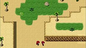 in harem hentai game ep 11, best friend flashes tits to make him cum twice 😈