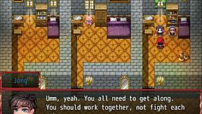 Harem game ep 19, ghost and maid double blowjob contestt