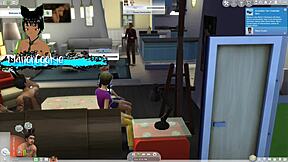 Playing Sims 4 with wicked mod, having fun with my neighbor's big cock