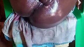 Big Black Oiled Dick Cums In Unique Close-Up.