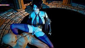 Cao ying fucks big cock in 3d animation