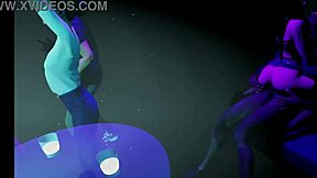 lustful student bent over for deepthroat and ass fucking in club 3d animation.