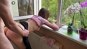 Rough fuck! Intense doggystyle and riding until creampied