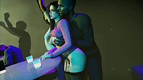 lustful student bent over for deepthroat and ass fucking in club 3d animation.