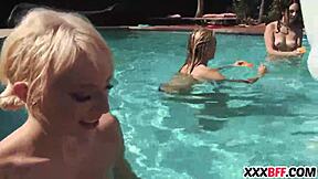 best friends pool party fun