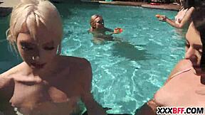 best friends pool party fun