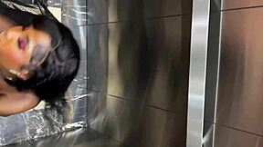 I felt so excited meeting that stranger in the elevator, her big tits shaking as she gave me a blowjob and cum on ass