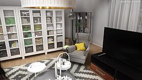 Wow, hot stepsis uses huge dildo dreaming of thick real cock in 3D porn!