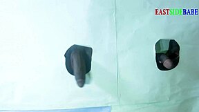 Eastsidebabe and Patricia9ja Take Turns Sucking at Glory Hole!