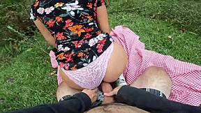 Picnic with sexy friend in dress ends with my cock in her tight pussy. Real homemade video!