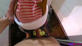 Imagining a holiday fantasy with my step sister in the toilet