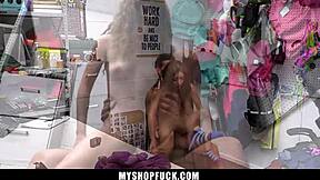 Mall Officer Pulls Out His Big Cock And Shoplifter Sucks It