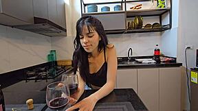 rookie gets fucked in kitchen during work break