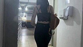 pawg flaunts anal plug before banging by window