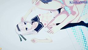 Ai Hayasaka, Kei, and Miyuki Shirogane in Wild Hentai Sex Scene