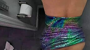 club slut milf stella skips condom for bathroom bang.