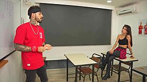 Petite Horny Student Seduces with BLOWJOB. She GIVES Juicy Pussy to PASS Class!