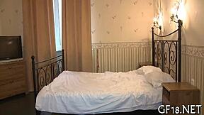 this naughty chick lifts her long legs for a wild homemade suck.