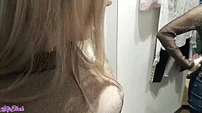Caught giving a blowjob in dressing room with Letty Black