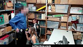 Young thief Kimberly Chi watches stepmom Christy Love take officer's punishment