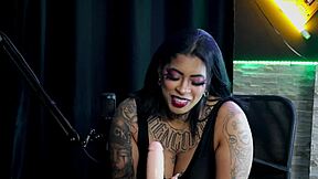 Morena Marcelly Melo Slobbers on Toy in Sheer Red Lingerie