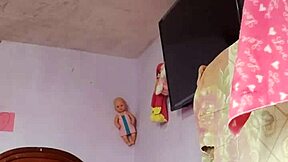 Sniffing step mother-in-law’s panties led to a massive cumshot alone