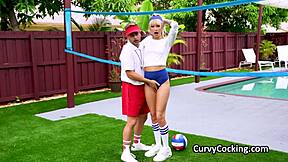 Blonde shaking firm booty on trainer’s hard cock! 🍑