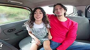 Skinny Colombian girl pounded hard in UberSex ride