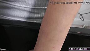 step bro talks pals and shy teacher into wild first threesome