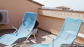 I dominate my peeping neighbor with my ass, teaching him a lesson, uh.