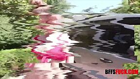 Old Man Hires Teen Carwash Cuties for Wild Ride. They Bang Hard in Group Action!