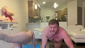 After my intense naked workout, i sucked his thick cock in the shower till tears fell from my eyes.