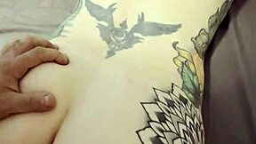 this petite teen 18+ is getting fucked hard by a muscular man with monster cock