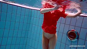 Sexy Naked Avenna Swims Nude in Pool Showing Tight Twat.