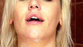 Blonde model caught naked in shower