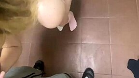 I'm getting slutted out in the public bathroom with rough doggystyle and gagging.