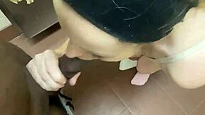 I'm getting slutted out in the public bathroom with rough doggystyle and gagging.