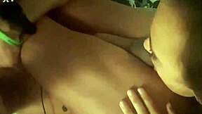 Teen girl rims guy with butt plug in ass