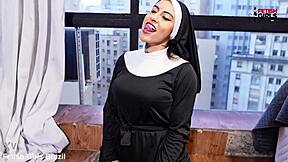 hey, wanna see this naughty brazilian nun take a monster cock?