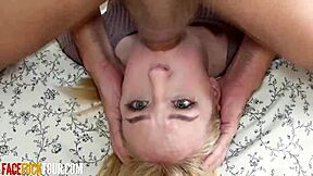 Teen Blonde Sofie Otis Takes Deep Throat for Messy Facial Cumshot!  