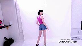 beautiful brunette seduced by producer in audition