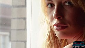 sexy canadian blonde katie jean strips solo for playboy video