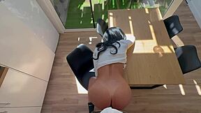 Can’t Resist My Bouncing Big Booty in Rough Doggy on Table