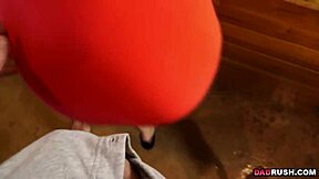 Her stepfather introduces Taylor Sands to his massive cock in a hardcore session