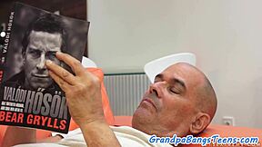 that smalltitted teen babe riding grandpa's cock so eagerly