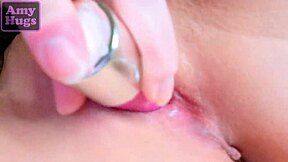 Watch me masturbate with his cum on my wet pussy