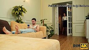 Rim4k action with Russian teen in stockings, licking ass to fit in perfectly